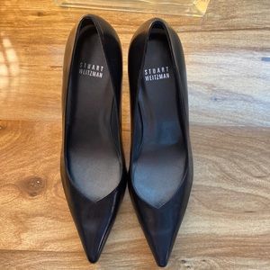 Stuart weitzman genuine leather classic black stiletto heels